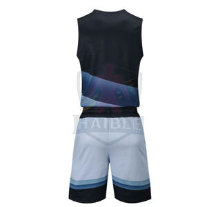 Uniforme de basket-ball pour hommes adultes de qualité supérieure, personnalisable, fabriqué en tissu polyester respirant et doux offrant un confort maximal - Product Image 2