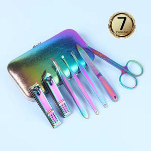 7 In 1 Stainless Steel Manicure <b>Kit</b> <b>Nail</b> Clipper Eyebrow Scissor File Pusher Ear Pick Portable Luxurious Set For Adult - Product Image 2