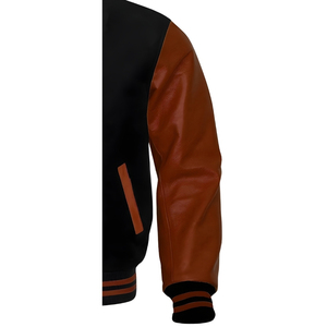 Veste varsity en laine Melton personnalisée pour homme, coupe-vent, respirante, écologique, en nylon/coton, style décontracté d'hiver - Product Image 4