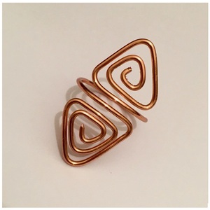 Handcrafted Pure Copper <b>Wire</b> Ring Minimalist Geometric Design Adjustable Finger Jewelry <b>for</b> Sale - Product Image 5
