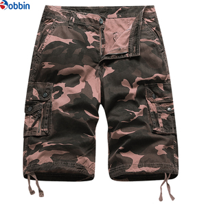 Pantalones Cortos Cargo de Camuflaje Morado para Hombre Bobbin, Cintura Media, Cierre de Botones, Transpirables, Pantalones Capri Tácticos para Hombre, Multibolsillos, Cortos Casuales - Product Image 1