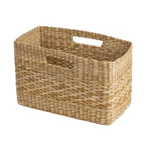 Natural Material Seagrass <b>Hamper</b> Woven Seaweed Rattan Boxes Flower Gift Wicker Storage <b>Basket</b> With Handle for <b>Picnic</b> Used - Product Image 1