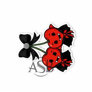 Support à cils en acrylique Halloween Cherry Bow, durable, motif nœud noir effrayant, support à cils cerise, impression de logo personnalisée - Product Image 3