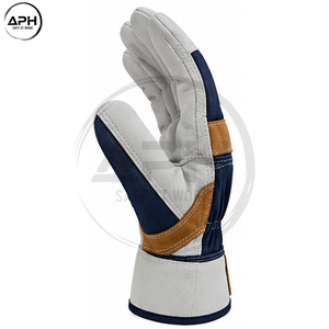 Gants de travail personnalisés en cuir, construction robuste de la paume, manchette élastique, pour atelier professionnel, vente directe usine - Product Image 3