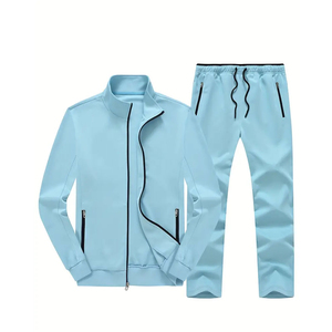 Conjunto Deportivo Verde para Hombre con Rayas Blancas, Sudadera con Cierre Completo y Pantalones, Ropa Casual de Otoño, Transpirable, de Poliéster y Algodón - Product Image 5