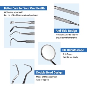 Kit d'outils d'hygiène dentaire, grattoir à tartre dentaire, détartreur, équipement dentaire, éliminateur de plaque dentaire, outil de nettoyage des dents, soin buccal, CE - Product Image 4