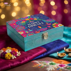 Caja Metálica con Patrón Geométrico Industrial, Tapa con Borlas, Hecha a Mano, Forma Rectangular, Decoración para Fiestas, Caja de Regalo para Diwali - Product Image 6