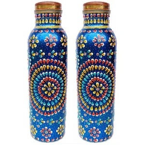 Botella de Agua de Cobre Puro Hecha a Mano en India, Botella de Agua para Ejercicio y Entrenamiento, para Camping, a Prueba de Fugas - Product Image 4