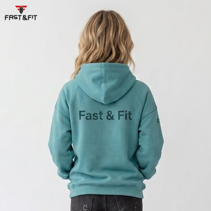 Sudadera con capucha informal para mujer, personalizable al por mayor con logo, estilo urbano, hombros caídos, transpirable, de punto. - Product Image 2
