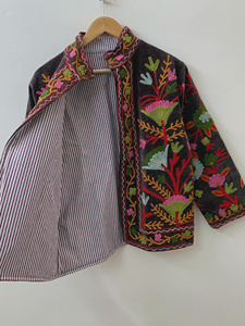 Boho Velvet Suzani <b>Jacket</b> Hand Embroidered Vintage Ethnic Coat Statement Fashion Wear Coat High Quality <b>Wedding</b> Wear - Product Image 3
