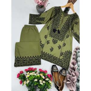 Ensemble haut et bas pour femmes, vêtements de soirée élégants avec broderie élégante et travail de séquence - Product Image 5