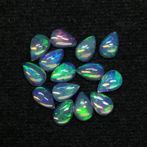 Cabochons de poire opale éthiopienne de feu naturel de 8mm 12mm pierre précieuse en vrac à dos plat de prix abordable la plus vendue pour la fabrication de pendentif anneau - Product Image 3