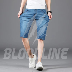 Shorts Bermuda de mezclilla azul claro, de tiro medio, con cierre de botones, estilo casual con bolsillos, shorts de algodón transpirable. - Product Image 6