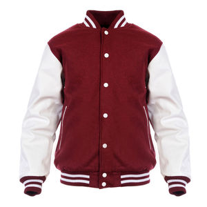Veste universitaire personnalisée pour femme en mélange de laine, manches en similicuir blanc, broderie de lettres en chenille, style streetwear, veste Letterman - Product Image 2