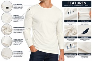 Camiseta de Manga Larga Raglán para Hombre, Negra con Rayas en Contraste, Cuello Redondo, Corte Casual, Diseño de Bloques de Color Sólido, 100% Algodón - Product Image 5
