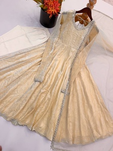 Women's Anarkali Gown Set With <b>Mirror</b> Work For Traditional Indian Pakistani Wedding Wear From Samp Corporation - Product Image 4