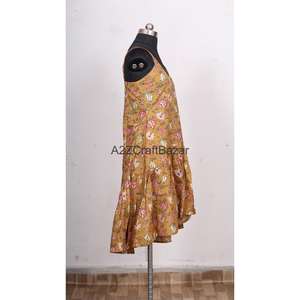 Robe moulante mi-longue à col carré en coton écologique pour femmes, imprimé numérique floral, sexy, moderne, vintage - Product Image 6