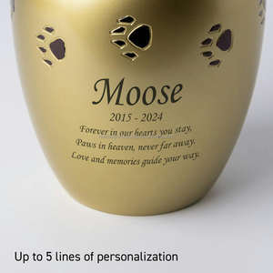 Custom Engraved Brass <b>Pet</b> Urn Elegant Metal Cremation <b>Memorial</b> Ashes Holder Heart-Shaped Secure Lid Adult Decoration Funeral Use - Product Image 6