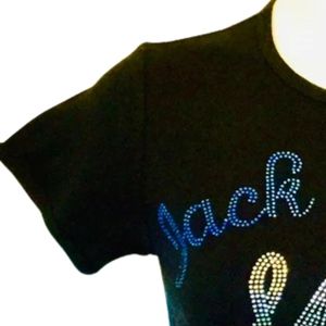 Black Short Sleeve Crew Neck <b>T</b> <b>Shirt</b> with Colorful Jack and Jill Mom Embroidered Lettering Graphic Women's Casual Fashion - Product Image 4