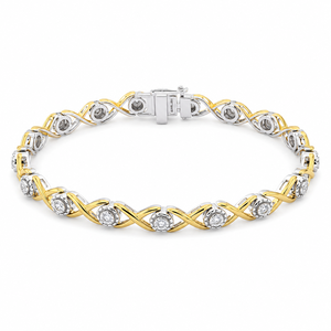 Trendy 925 Sterling <b>Silver</b> Moissanite Link <b>Bracelet</b> Round Brilliant Cut Prong Setting Classic Women Everyday Wear - Product Image 4