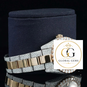 Reloj de pulsera personalizado para hombre, de acero inoxidable, con diamantes cultivados en laboratorio, chapado en oro blanco, movimiento mecánico automático ETA, 20 mm, analógico, resistente al agua, con cristal - Product Image 6
