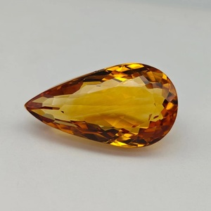 Citrine jaune naturelle taille poire 17 carats, facettée, qualité supérieure AAA, pour la création de bijoux - Product Image 4