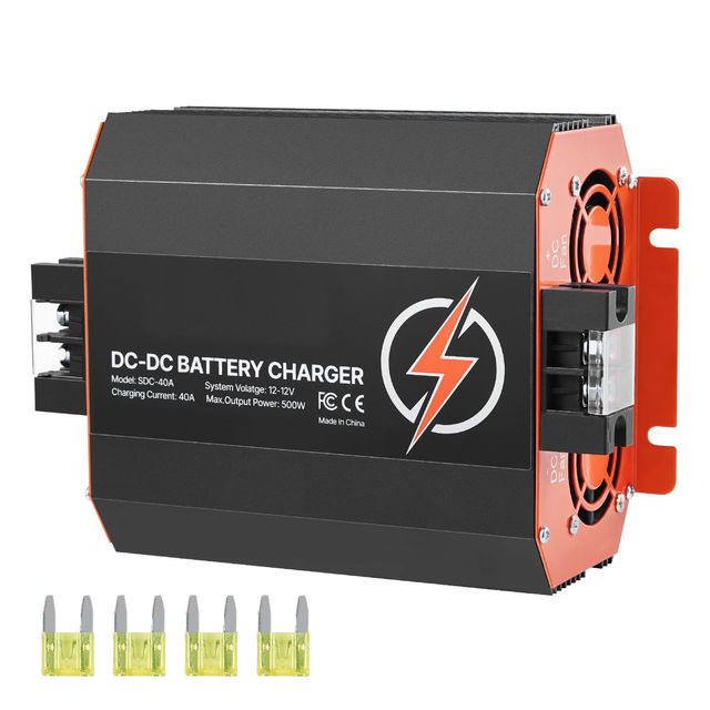 Smart 12V 40A DC to DC Battery Charger 500W On-Board Charger for Lead-Acid Lithium AGM GEL Flooded Batteries"