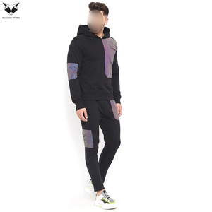 Custom Logo Men Reflective Tracksuit Holographic Multi Pocket Techwear Hoodie Jogger <b>Set</b> Wholesale OEM Men Gym Sports Suit - Product Image 4