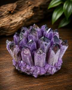 Amethyst <b>crystal</b> <b>cluster</b> purple quartz mineral formation decorative specimen for home styling collection display and gifting - Product Image 5