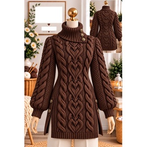 Pulls 100% acrylique ou coton, calibre 12, pour femmes, très tendance, style décontracté, pour la saison hivernale, fournisseur du Bangladesh. - Product Image 2