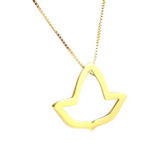 Collar de Oro Vermeil de 14K con Colgante de Hiedra Grande Abierta, Cadena Elegante en Tono Dorado de 275 mm, Joyería de Lujo de Moda, Regalo - Product Image 1