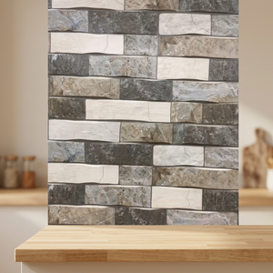 Real Stone Look 3D Exterior Elevación Cerámica Azulejos de pared 30x60cm 300x600mm por Indian Granite Porcelain Exterior Tile Factory - Product Image 1