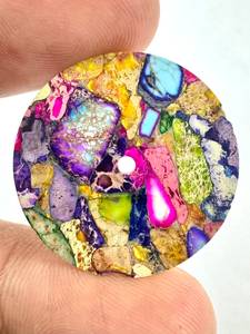 หน้าปัดนาฬิกา AK Gems ประดับอัญมณีหลากสีจากตะกอนทะเลธรรมชาติ รูปทรงกลม ขนาด 28.5 มม. x 0.4 มม. หน้าปัดนาฬิกาหรูสั่งทำพิเศษจากราชสถาน - Product Image 1