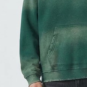 Nouveautés – Sweat à capuche vert délavé surdimensionné pour homme en coton French Terry, coupe décontractée avec poches, idéal pour l'automne - Product Image 6