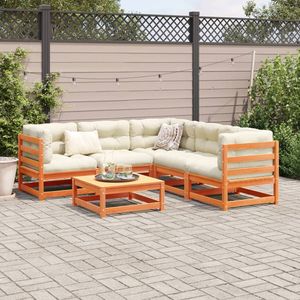 Set Divano da Giardino in Crema Marrone Cerato - Product Image 3