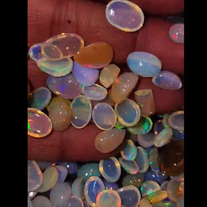 180 pièces d'opale éthiopienne naturelle 10mm à 17mm ovale poire Cabochon 372 Cts Lot Iroc ventes qualité blanc opale pierres précieuses cabine US $196 - Product Image 3