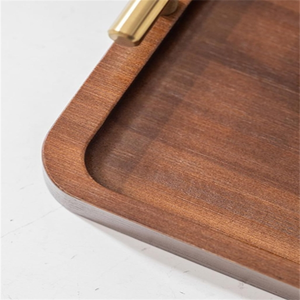 Bandeja de Servir de Madera de Lujo con Asas de Metal, Bandeja Decorativa para Café, Té y Desayuno para el Hogar, Hoteles y Hostelería - Product Image 6