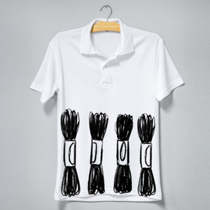 Polo en coton pour homme, manches courtes, motif géométrique imprimé, décontracté, respirant, tricoté, coupe classique - Product Image 2