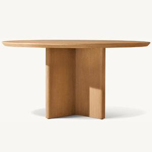 Table ronde en teck au style moderne et épuré pour l'extérieur, résistante à la pourriture et non facilement fragile - Product Image 1