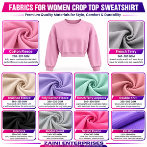 เสื้อครอปท็อปผ้าฟลีซคอตตอนพรีเมียม 320 GSM สำหรับผู้หญิง พิมพ์ลายโลโก้แบบพัฟปิ๊นต์ ปักลาย  ปลายแขนเสื้อแบบริบ สีชมพู เนื้อผ้าหนานุ่ม ใส่สบาย - Product Image 2