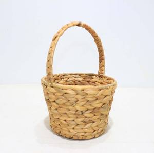 Panier à fleurs en jacinthe d'eau, nouveau design, tissé à la main, avec poignée tressée - Product Image 2