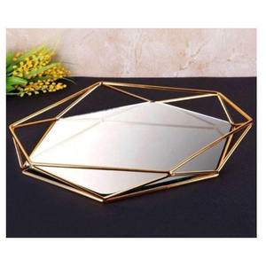 Hammered Finished Metal Serving Storage Tray With Handle Decorative Tray for <b>Coffee</b> <b>Table</b> Ottoman Vanity Hotels Wedding Decor - Product Image 5