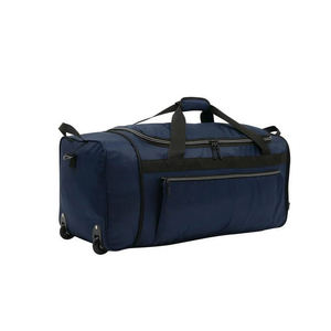 Nouvel article : Sac de sport unisexe bleu marine en polyester avec fermeture éclair et compartiment intérieur, 40-55L, décontracté et sportif - Product Image 2