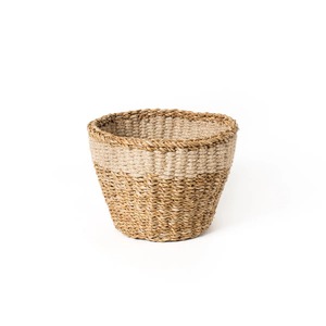 Set of 2 round white seagrass <b>baskets</b> for decoration Handmade <b>Storage</b> <b>Basket</b> Wholesale eco-friendly Made in Vietnam - Product Image 3