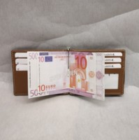 Dompet Jepit Uang Kulit Pria Buatan Tangan, Pasokan Langsung Pabrik Grosir, Tempat Kartu Debit, Anti RFID, Pendek, Terjangkau, Vintage