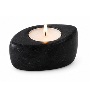 Ensemble de 2 porte-bougies en marbre blanc et noir, porte-bougies décoratifs en pierre pour la décoration de la maison, centre de table - Product Image 2