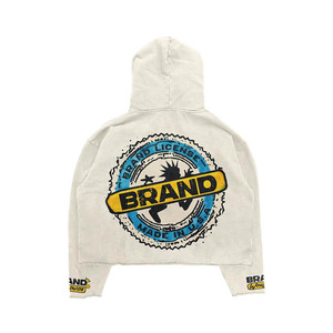 Sweat à capuche graphique pour homme, coupe classique, style vintage délavé à l'acide, fermeture éclair, léger et respirant pour l'été, 100 % coton - Product Image 6