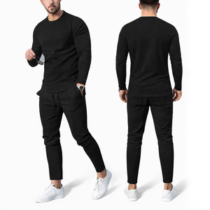 Custom Men Slim Fit Tracksuit <b>Set</b> Long Sleeve T Shirt & <b>Jogger</b> Pants Casual Streetwear Two Piece Outfit Fashion Sport <b>Set</b> - Product Image 4