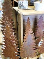 Support de sapin de Noël en métal rouillé écologique de haute qualité ~ Décoration d'intérieur pour table
