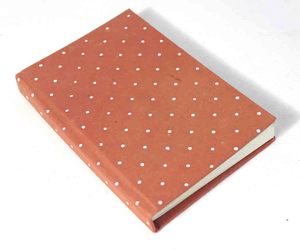 Wholesale Hot Selling Maroon Color Tiny Handmade Cotton Paper Creaminess Dotts Printed Hardcover Notebook - Product Image 2